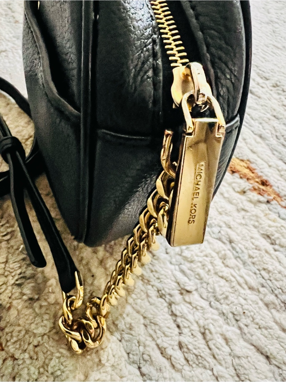 Michael Kors Ginny Studded Black Leather Crossbody - Picture 6 of 8